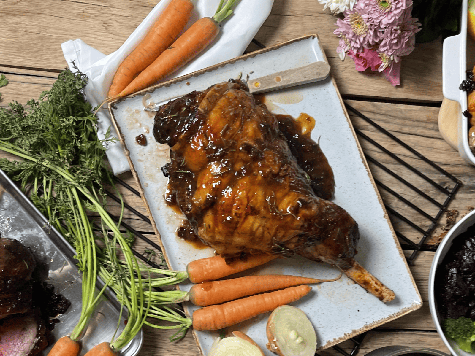 Eversfield Organic  Lamb Organic Lamb Leg with Apricot and Thyme Glaze 2.4kg Whole Leg of Lamb